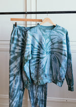 Load image into Gallery viewer, forest green swirl-dyed sweatpants
