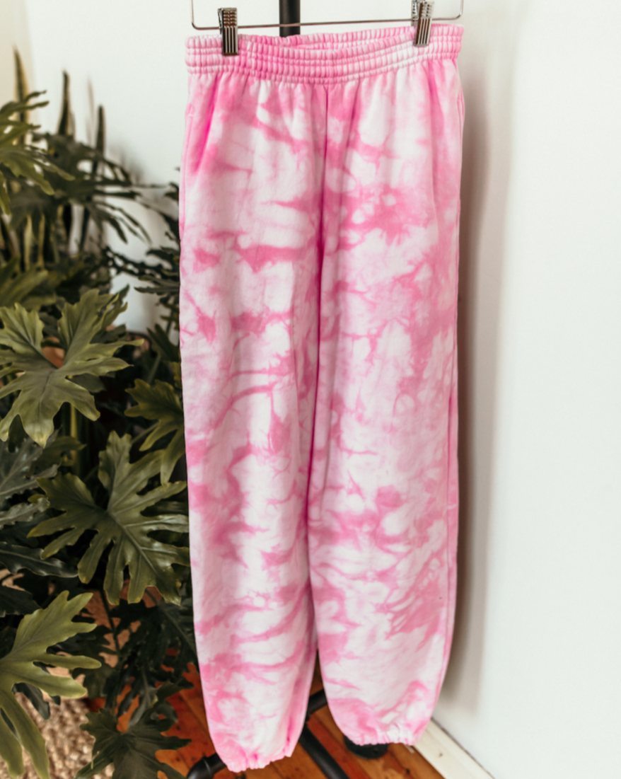 pink sugar ice-dyed sweatpants