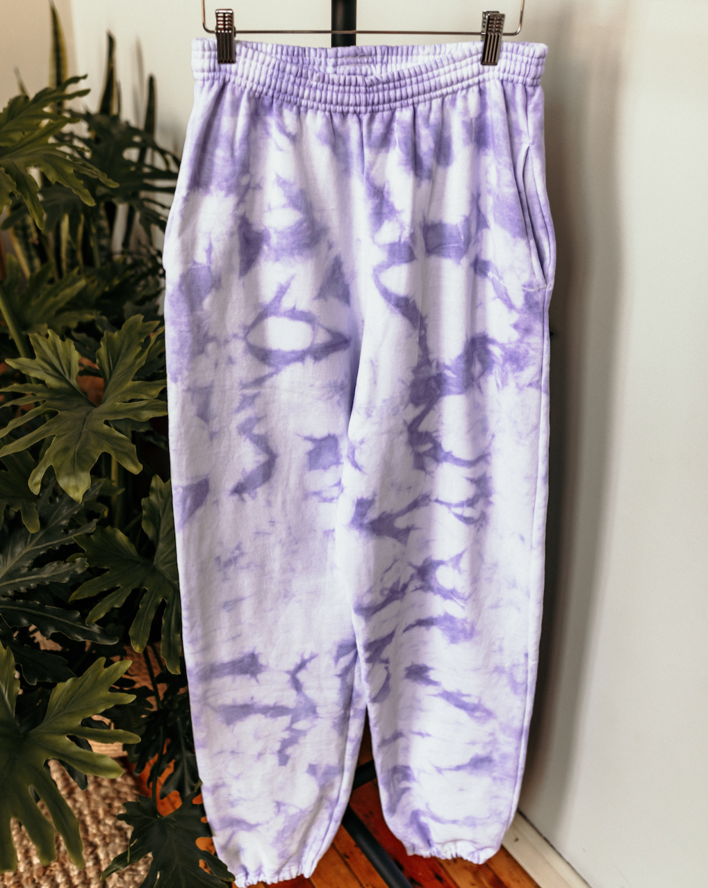 lilac ice-dyed sweatpants