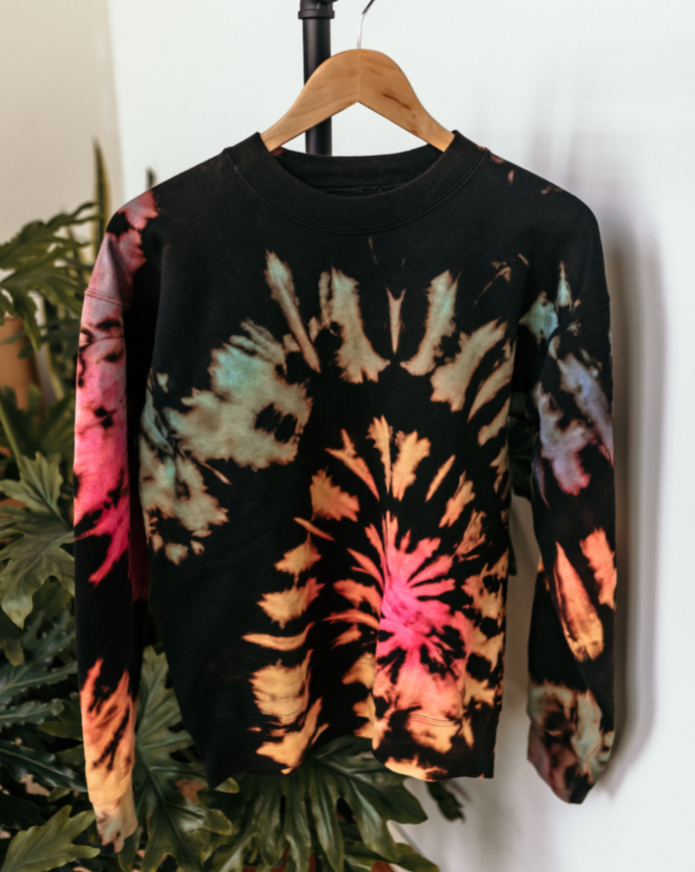 dark rainbow reverse-dyed sweatshirt