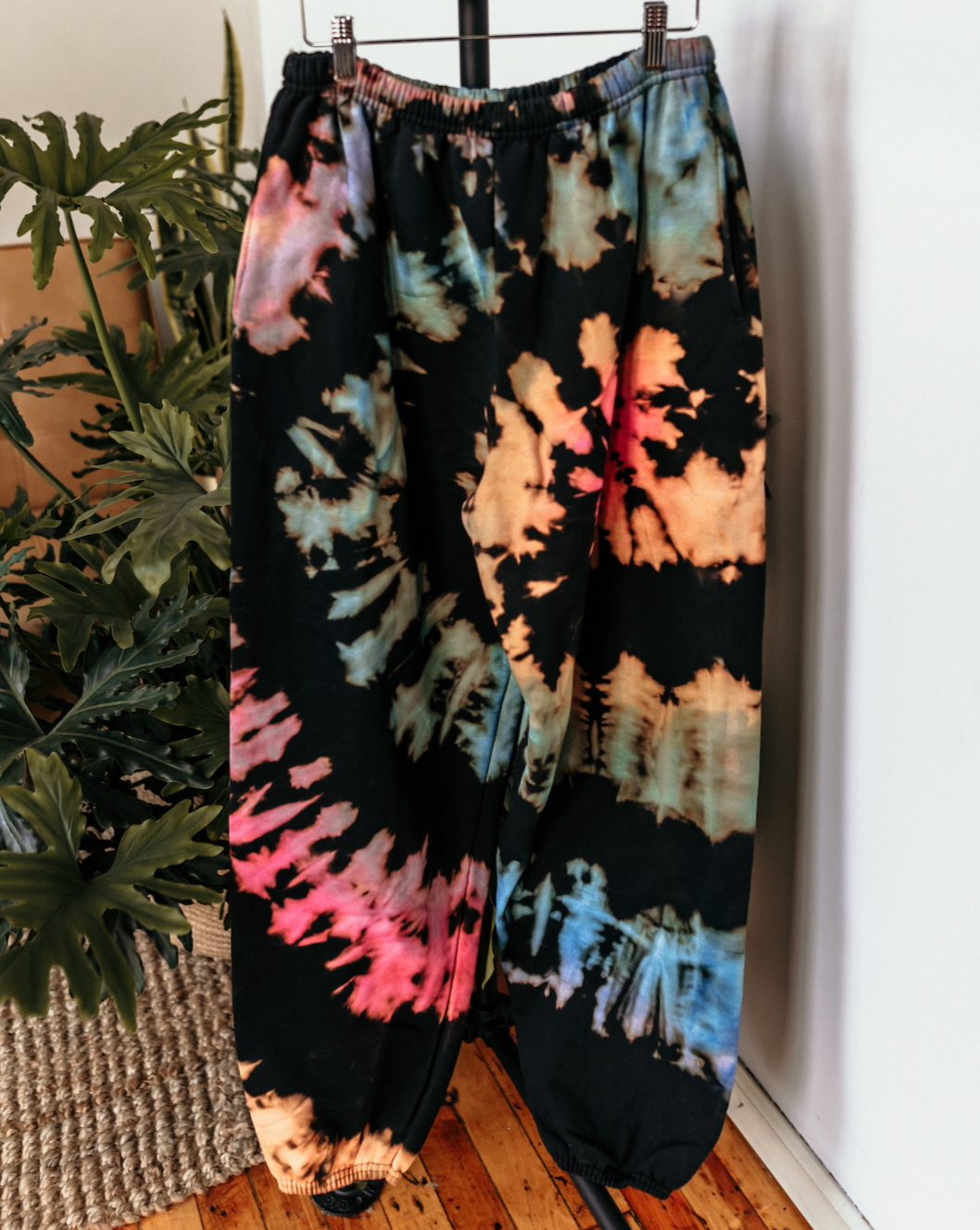 dark rainbow reverse-dyed sweatpants