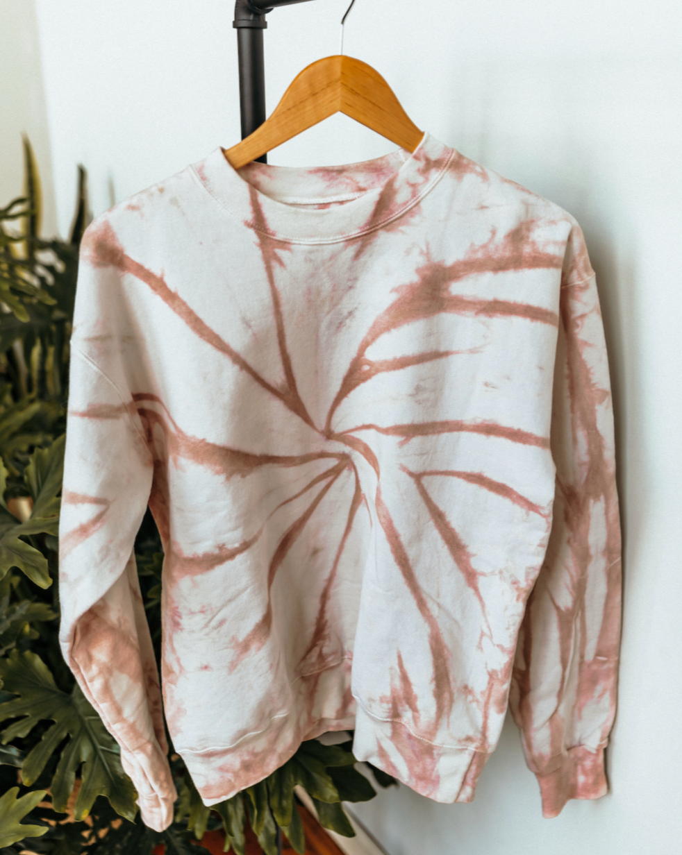 camel swirl-dyed sweatshirt