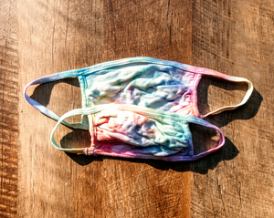 pastel rainbow dyed mask