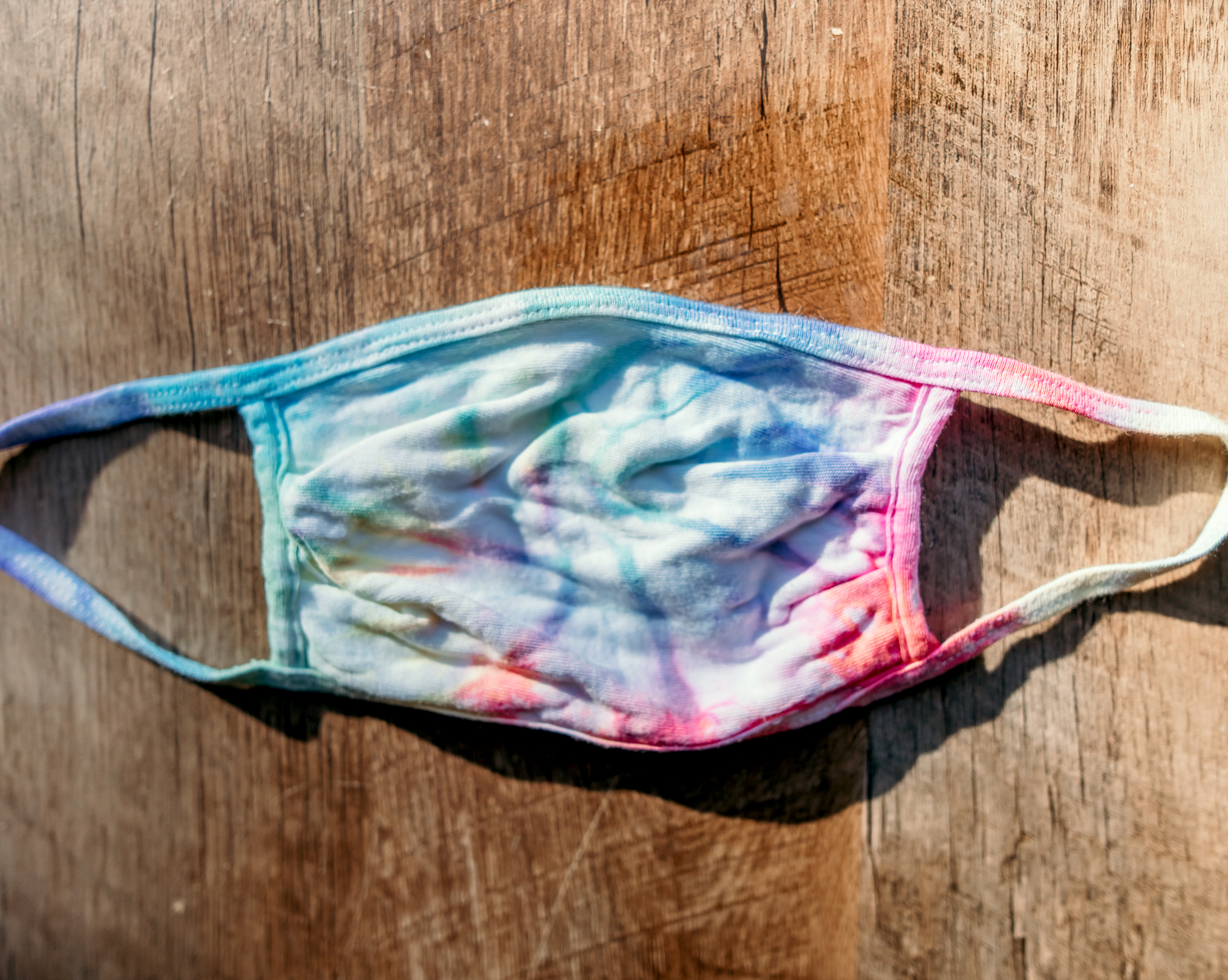 pastel rainbow dyed mask