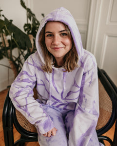 lilac swirl-dyed hoodie