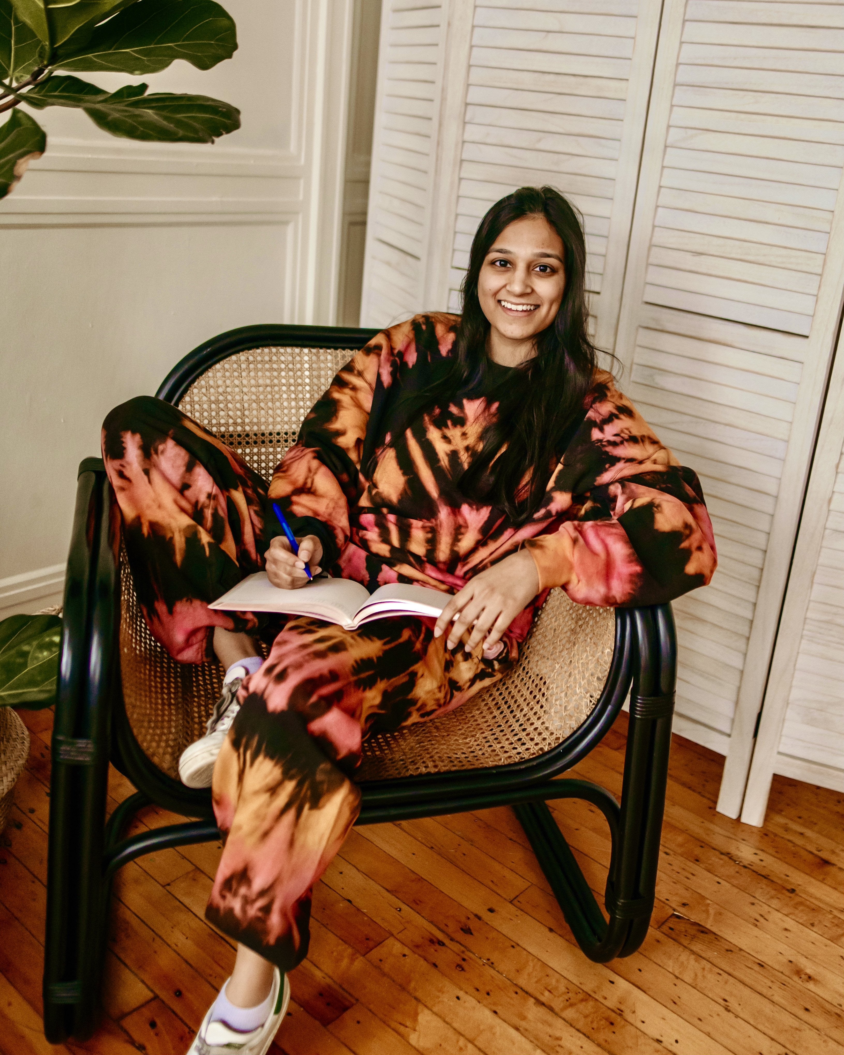 pink & orange reverse-dyed sweatpants