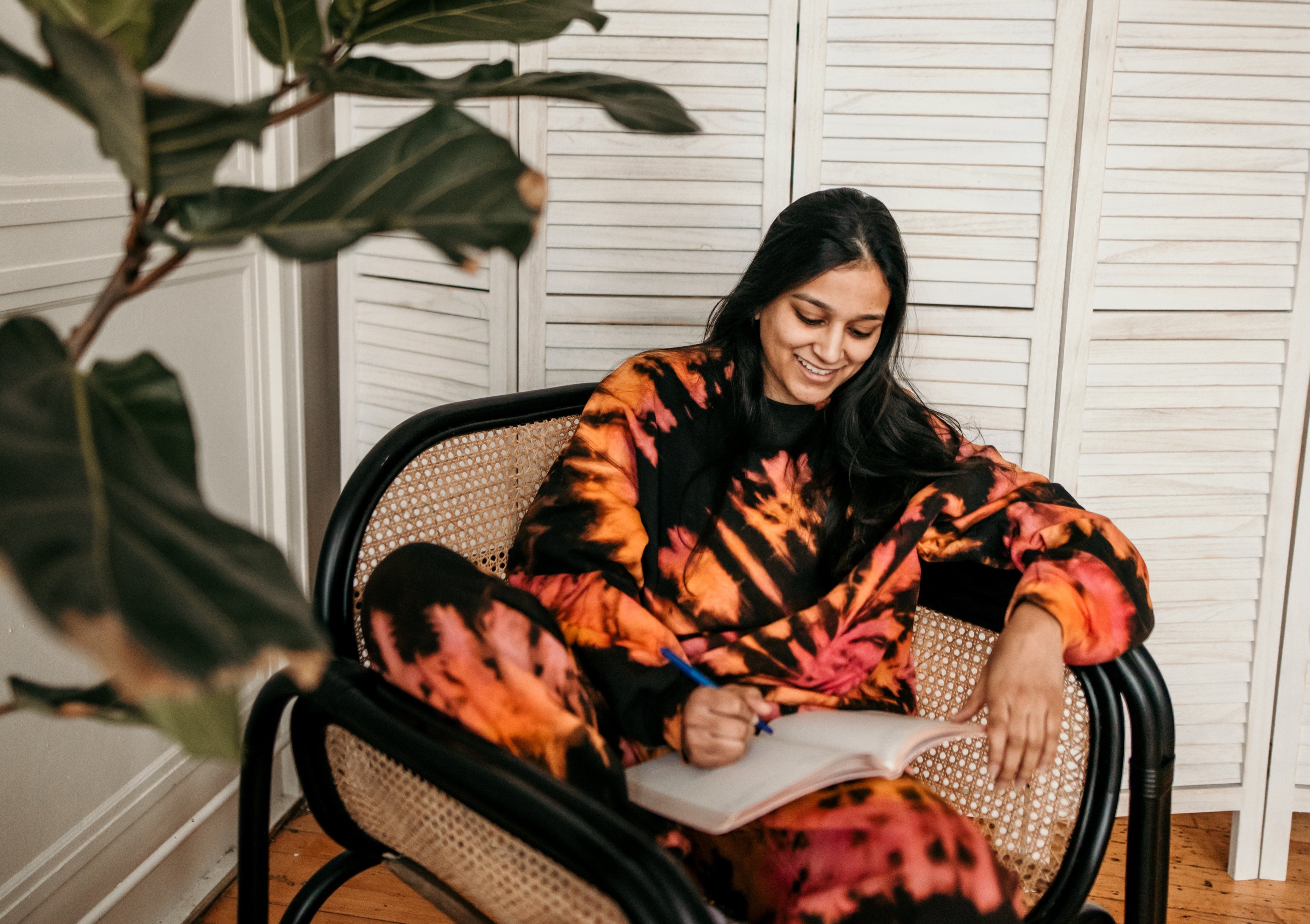 pink & orange reverse-dyed sweatshirt