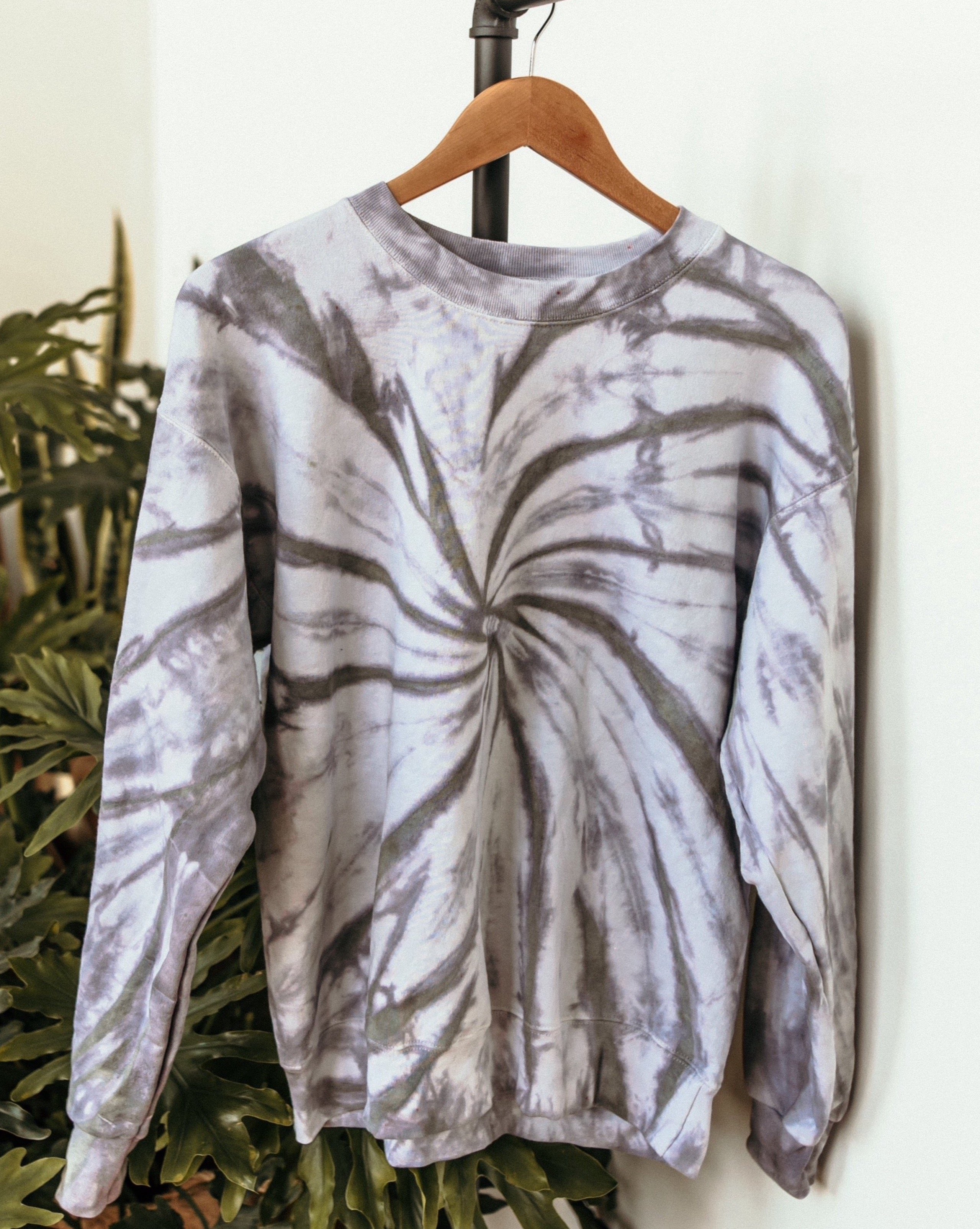 moody grey swirl-dyed sweatshirt