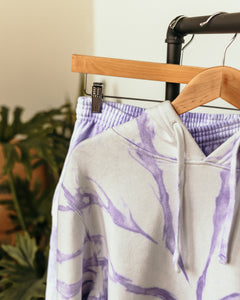 lilac swirl-dyed hoodie