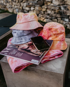 forest green ice-dyed bucket hat