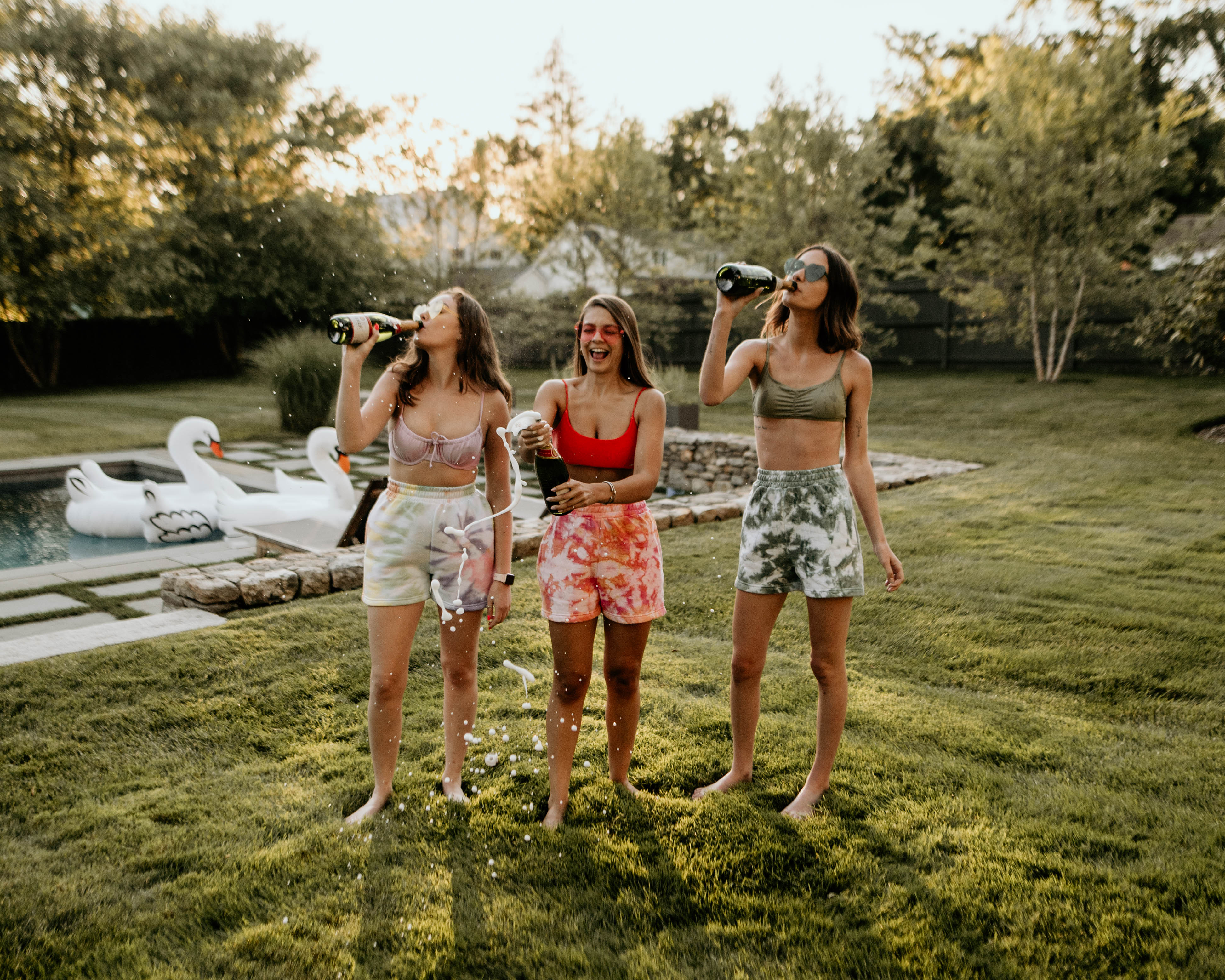 pink lemonade ice-dyed sweat shorts