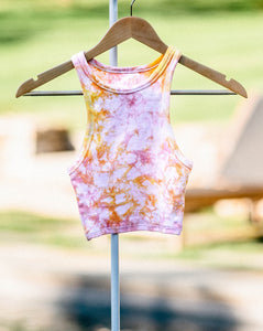 pink lemonade ice-dyed cropped tank