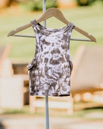 Load image into Gallery viewer, mocha ice-dyed cropped tank
