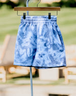 Load image into Gallery viewer, moody grey ice-dyed sweat shorts
