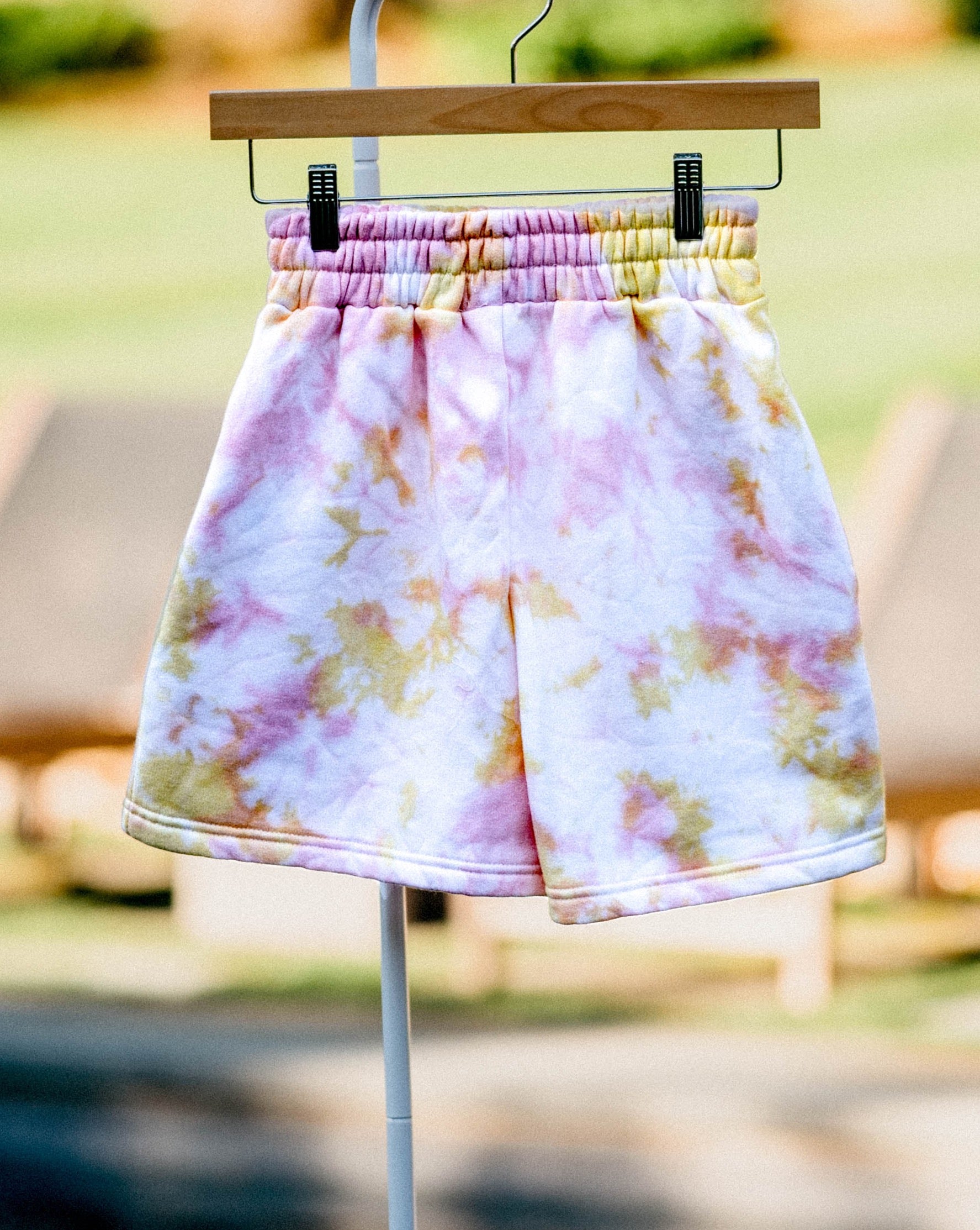 pink lemonade ice-dyed sweat shorts