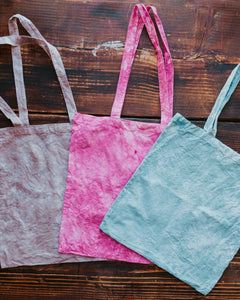 ice-dyed cotton tote bag