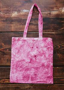 ice-dyed cotton tote bag